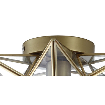 Stella 12" Moravian Star Metal/Clear Glass LED Flush Mount - JONATHAN Y